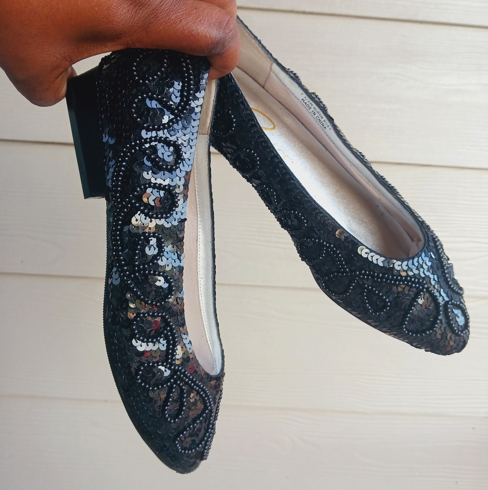 Vintage sequin flats